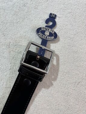NEW Dutyman Police Equip. Black Patent Leather Belt 34 Full Grain Leather